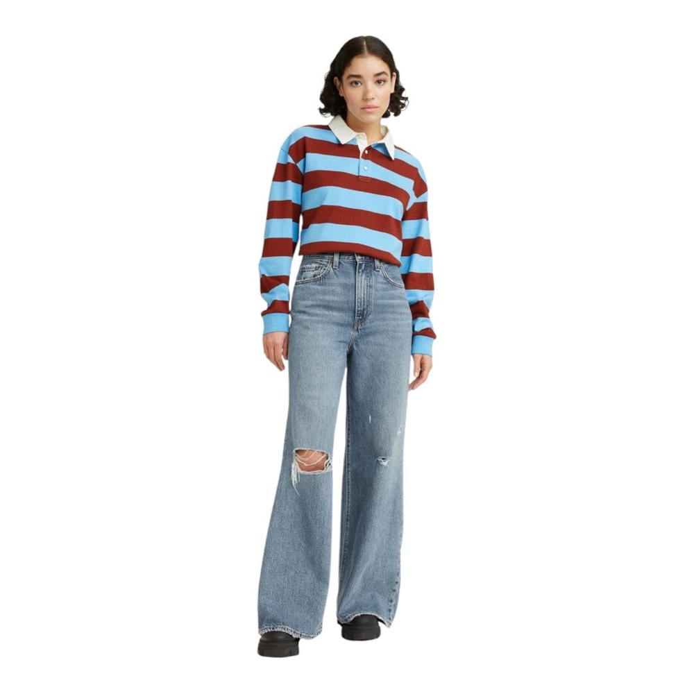 LEVI’S | High Loose Flare Jeans in Take Notes Medium Wash, Size 26 - Picture 2 of 11